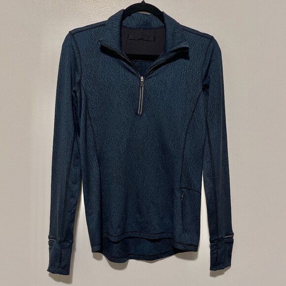 Lululemon Outrun The Elements 1/2 Zip Pullover Sz 6 Jacquard Alberta Lake Gym - Picture 1 of 9
